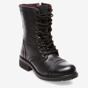 Steve Madden TROOPA2.0 BLACK LEATHER Size 8.5 Excellent condition